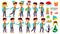 Asian Boy Schoolboy Kid Poses Set Vector. Chrastmas, New Year. Youth, Caucasian. For Card, Advertisement, Greeting