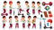 Asian Boy Schoolboy Set Vector. Primary School Child. Cheerful Pupil. Friends. Fun, Activity. Lifestyle Summer. Life