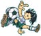 Asian break dancing soccer girl