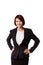 Asian business woman in suit smiling