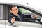 Asian businessman as a driver giving a car key