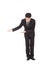 Asian businessman with bow and welcome gesture