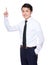 Asian businessman with finger point up