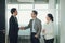 Asian businessman handshake making agreement business with professional businessman