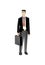Asian businessman with leather suitcase
