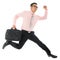 Asian businessman running or jumping