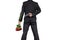 Asian Businessman Standing with Holding a Bouquet of Rose Flowers and Hiding Gun behind his back