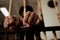 Asian businessmen wear handcuffs in jail after arrest because of corruption and defrauding insurance. Concept of punishment for