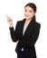 Asian businessswoman with finger point up