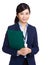 Asian businesswoman with clipboard