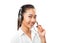 Asian businesswoman with headset - agent, sales manager, customer support concept