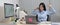 Asian businesswoman is relaxing after overtime working in a office