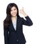 Asian businesswoman thumb up gesture