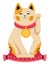 Asian cat symbolizing luck and wealth, maneki neko