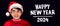 Asian child in the red Santa Claus hat, portrait, Happy New Year 2024