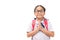 Asian child with traditional greeting of Thailand