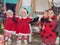 Asian children baby girls twins together at celebration Christmas