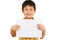 Asian Chinese Children Holding blank white board.