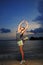 Asian Chinese Girl Practising Ballet on the beach