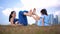 Asian Chinese Mother and Daughter having a playful yoga time outdoors