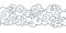 Asian cloud pattern. Chinese japanese oriental border hand drawn tibetan sky ornament elements. Vector decorative curly