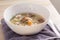 Asian congee with pork in white