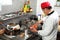 Asian cook putting spices while cooking