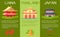 Asian Countries Touristic Vector Banners Set