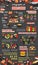 Asian cuisine infographic with japanese sushi