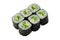 Asian cuisine. Japanese cuisine. Sushi rolls on a white isolated background
