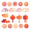 Asian decorative elements collection. Vector japanese, chinese, korean