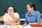 Asian disabled children Or, an autistic child learns to read, write and train their hand and finger muscles with a teacher at