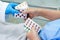 Asian doctor holding antibiotics capsule pills in blister packaging with senior lady patient for treatment infection patient in