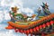 Asian dragon on sky background