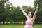 Asian Eastern Chinese happy beautiful pregnant woman hug embrace nature in green forest outdoor sunshine sunset sunrise day hope