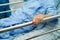 Asian elder senior woman patient holding bed rail while lie down with hope waiting her family in hospital