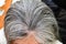 Asian elderly women gray hair beautiful color