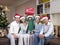 Asian family with christmas Hats