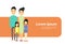 Asian Family Four People, Asia Parents With Two Children Banner With Copy Space