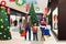 Asian Family Going Shopping During Christmas Illustration