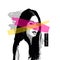 Asian Fashion Model Sketch Fashionable Woman Long Black Hair Texture