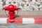 Asian fire hydrant on street. Typical red fire hydrant asian on street.