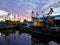 Asian fishing boat berthing at harbour