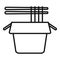 Asian food box icon outline vector. Cook snack