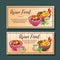 Asian food horizontal banner wooden