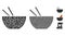 Asian food Mosaic Icon of Uneven Items