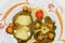 Asian Food Plate. Capsicum, Vegetables, Side Course Serving