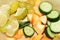 Asian Food Plate. Fruit, Vegetables, Salad Serving 01