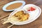Asian food - Pork Satay with Peanut Sauce