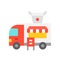 Asian food truck vector, Food truck flat style icon